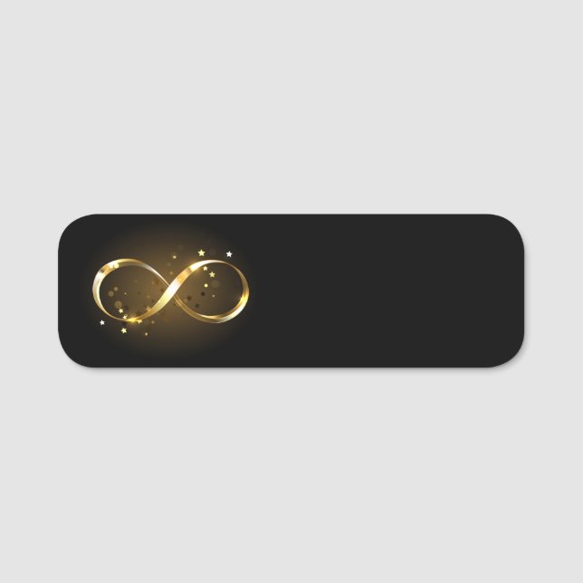 Golden Infinity Symbol Namensschild (Vorderseite)