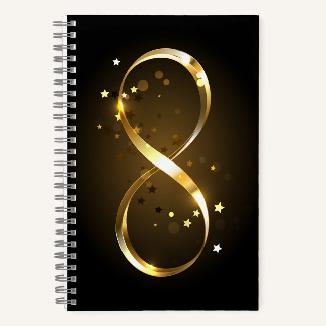 Golden Infinity Symbol Notizbuch (Vorderseite)