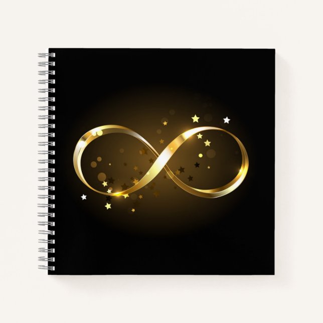 Golden Infinity Symbol Notizbuch (Vorderseite)