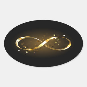 Golden Infinity Symbol Ovaler Aufkleber