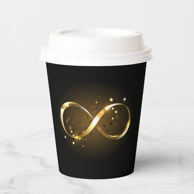 Golden Infinity Symbol Pappbecher (Vorderseite)