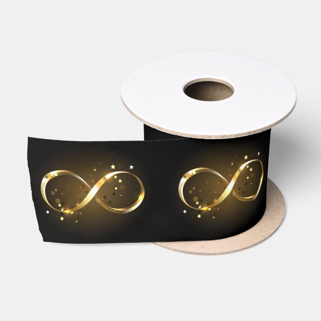 Golden Infinity Symbol Satinband (Spule)