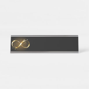 Golden Infinity Symbol Schreibtischnamensplakette