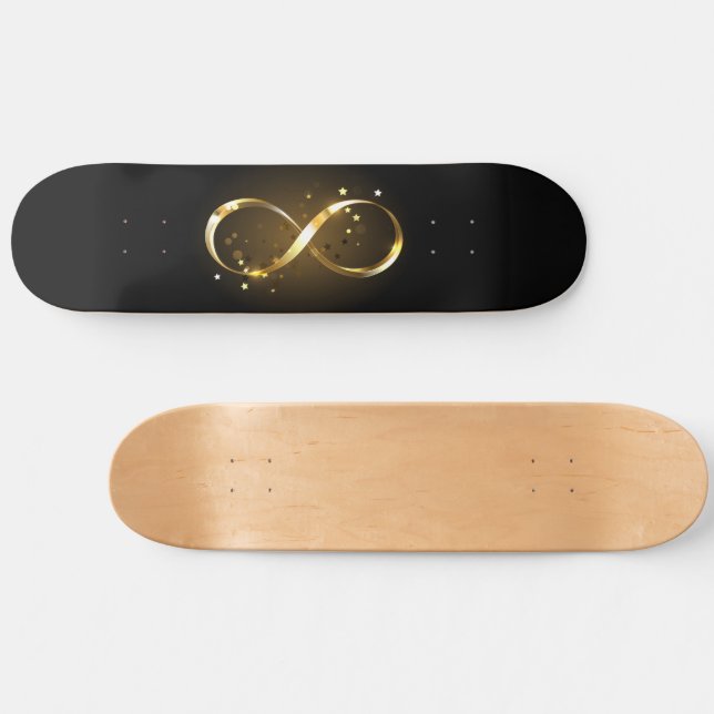 Golden Infinity Symbol Skateboard (Horizontal)