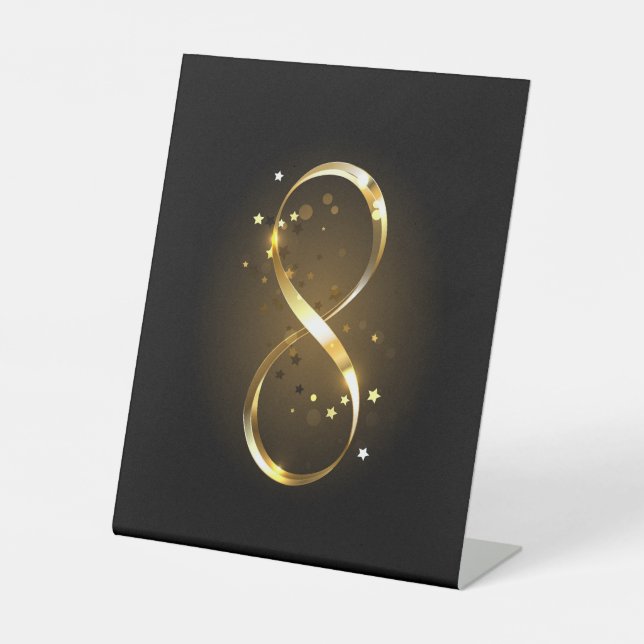 Golden Infinity Symbol Sockelschild (Vorderseite)