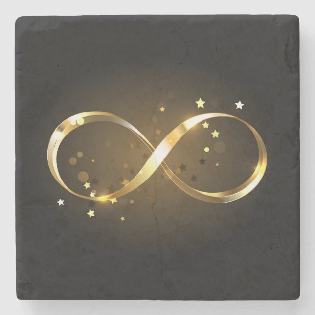 Golden Infinity Symbol Steinuntersetzer (Vorderseite)
