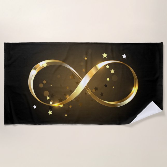 Golden Infinity Symbol Strandtuch (Vorderseite)