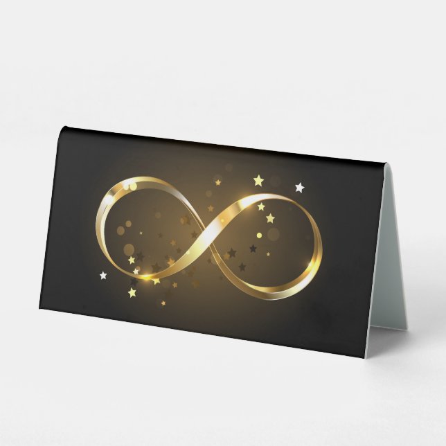 Golden Infinity Symbol Tischaufsteller (Vorderseite)