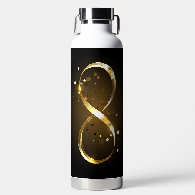 Golden Infinity Symbol Trinkflasche (Vorderseite)
