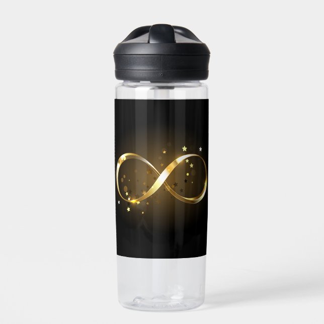 Golden Infinity Symbol Trinkflasche (Vorderseite)