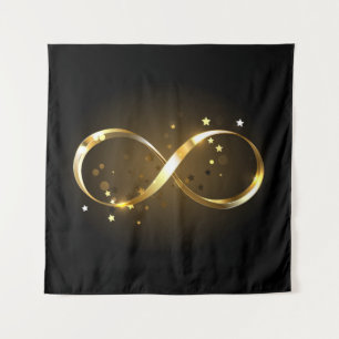 Golden Infinity Symbol Wandteppich