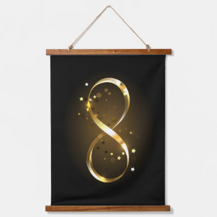 Golden Infinity Symbol Wandteppich Mit Holzrahmen