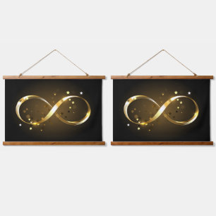 Golden Infinity Symbol Wandteppich Mit Holzrahmen