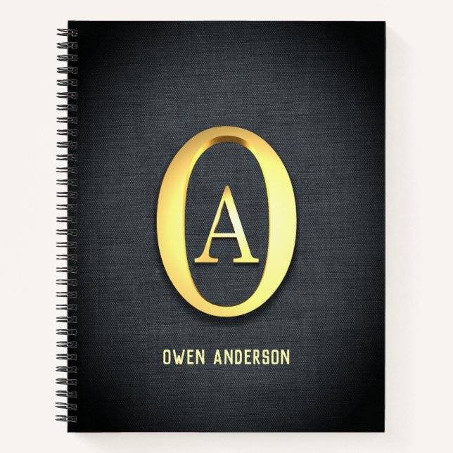 Golden Initials Notebook Notizbuch (Vorderseite)