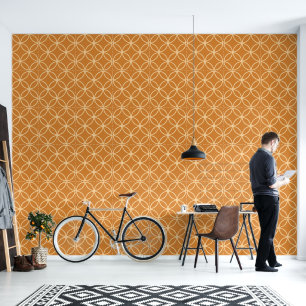 Golden interlocking Circles Diamond Wallpaper Tapete