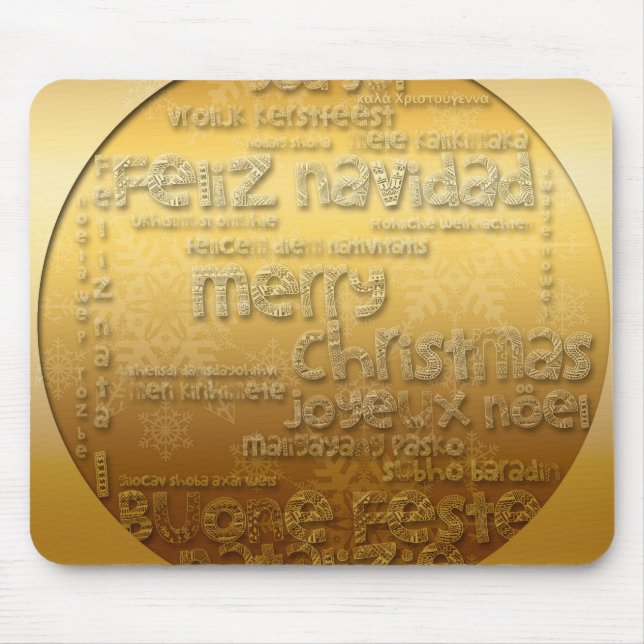 Golden International Christmas Gruß - Mousepad (Vorne)