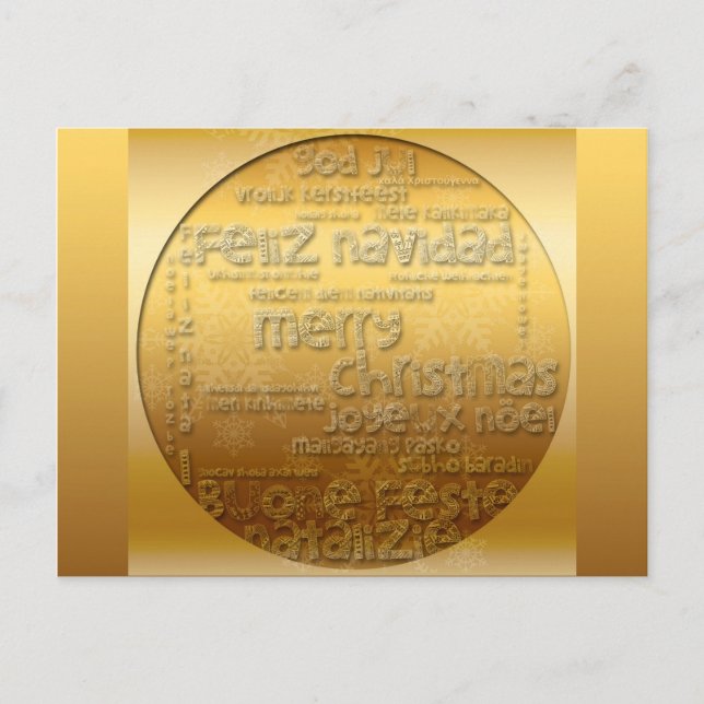 Golden International Christmas Navidad H Postkarte (Vorderseite)