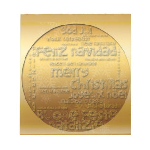 Golden International Christmas Navidad Notepad Notizblock