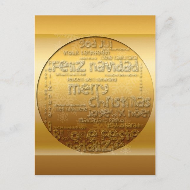 Golden International Christmas Navidad / Postkarte (Vorderseite)