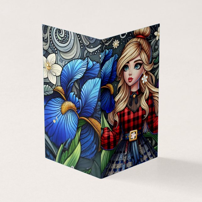 Golden Iris Amidst Floral Symphony (Vorderseite)