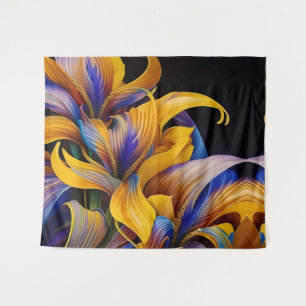 Golden Iris Hosta X AI ART Wandteppich