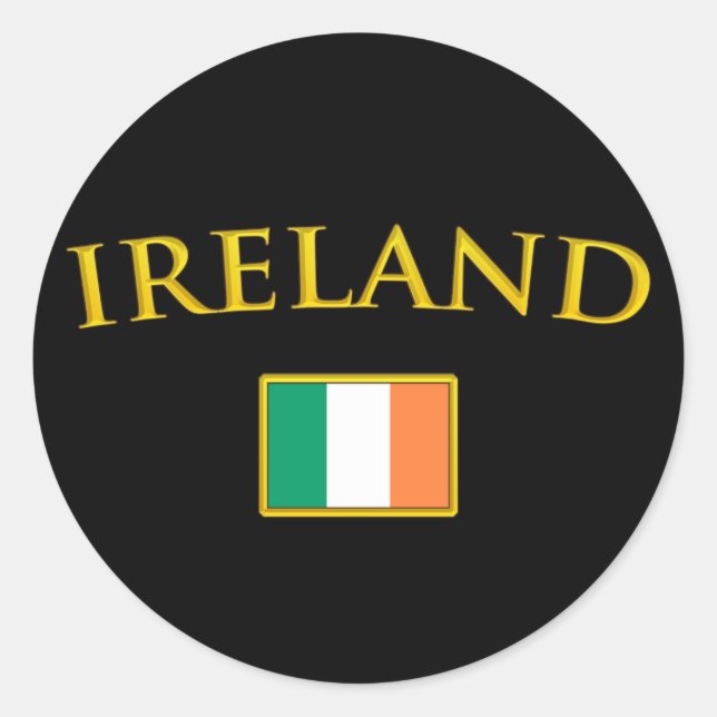Golden Irland Runder Aufkleber (Vorderseite)