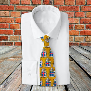 Golden Island Emblem fashion Krawatte, isländische Krawatte