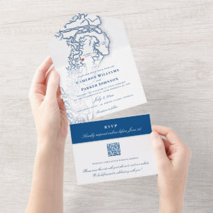 Golden Isles of Georgia Carte Mariage élégant