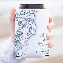 Golden Isles of Georgia Karte Gastgeschenk Hochzei Dosenkühler