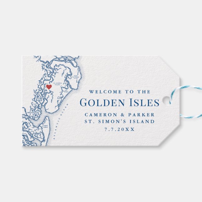 Golden Isles of Georgia Karte Geschenkanhänger (Vorderseite (Horizontal))