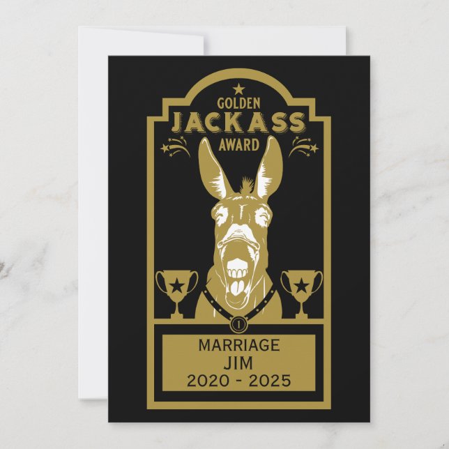 Golden Jackass Award Dankeskarte (Vorderseite)