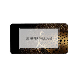 Golden Jaguar Muster Adressaufkleber