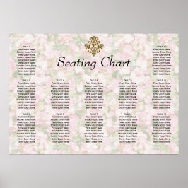 Golden Jewele Bloral Wedding Reception Sitzplatz Poster