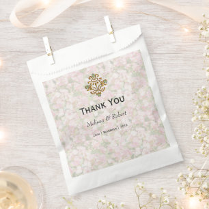 Golden Jeweled Floral Wedding Danke Geschenktütchen
