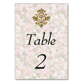 Golden Jeweled Floral Wedding Tischnummer