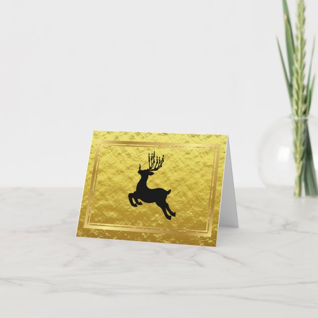 Golden Jewish Reindeer Funny Chrismukah Card Karte (Vorderseite)