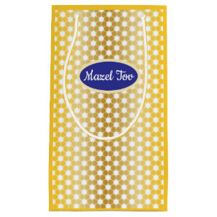 Golden Jewish Star "Mazel Tov" Petit sac cadeau