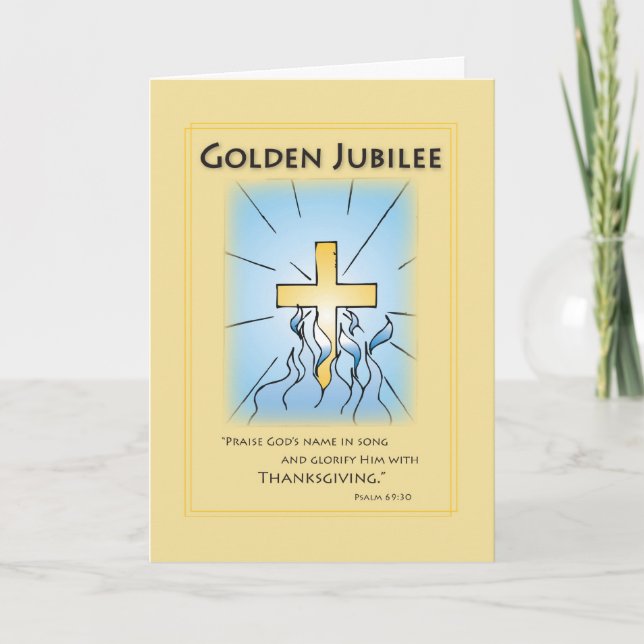Golden Jubilee Blue mit Cross Karte (Vorderseite)