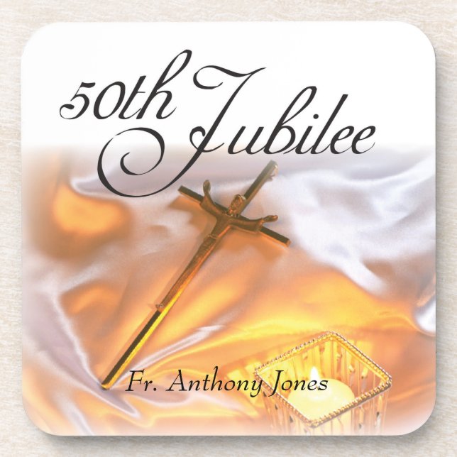Golden Jubilee Religious Life, Candle Cross Candle Getränkeuntersetzer (Vorderseite)