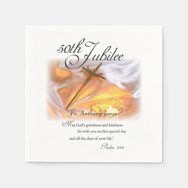 Golden Jubilee Religious Life, Candle Cross Candle Serviette (Vorderseite)