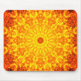 Golden Kaleidoscopic Mandala Art Mousepad