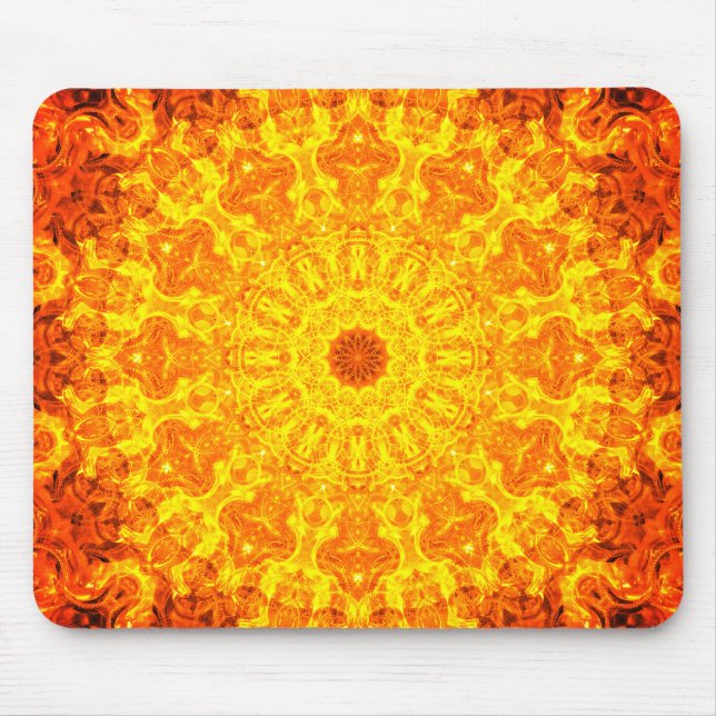 Golden Kaleidoscopic Mandala Art Mousepad (Vorne)