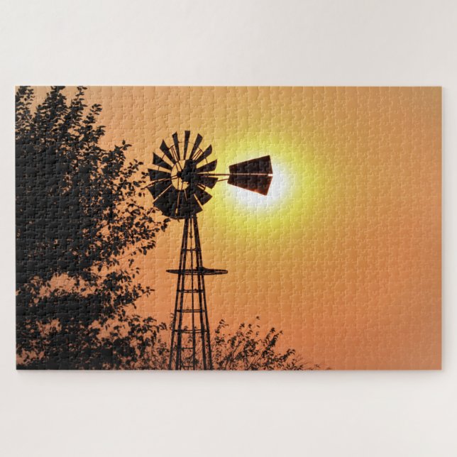 Golden Kansas Sunset Silhouette (Horizontal)