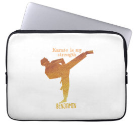 Golden Karate Abbildung Moderne Typografie Laptopschutzhülle
