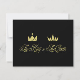 Golden King and Queen Crowns for Wedding Mitteilungskarte