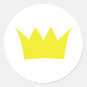 Golden King Crown Runder Aufkleber