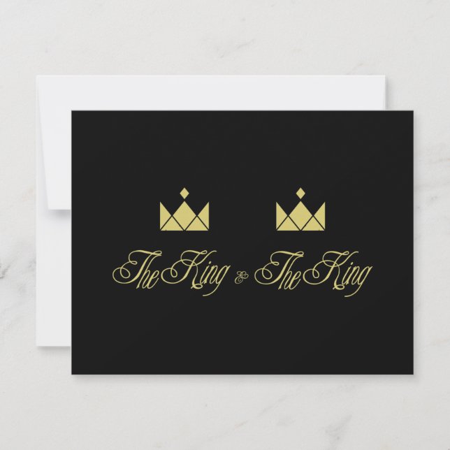 Golden King Crowns for Gay Wedding Mitteilungskarte (Vorderseite)