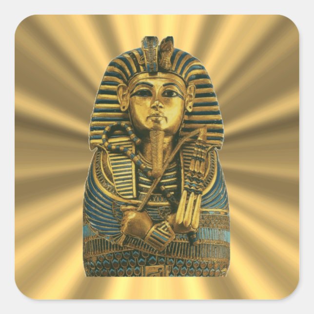 Golden King Tut #2 Quadratischer Aufkleber (Vorderseite)