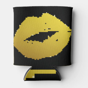 Golden Kiss Lips: Glitzer Dosenkühler