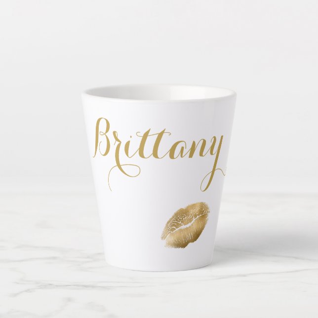 Golden Kisses extravagantes Drehbuch Milchtasse (Vorderseite)